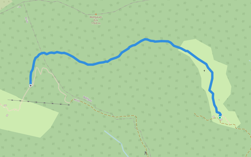 Wanderweg 454 (blau) walking route map in Wallgau