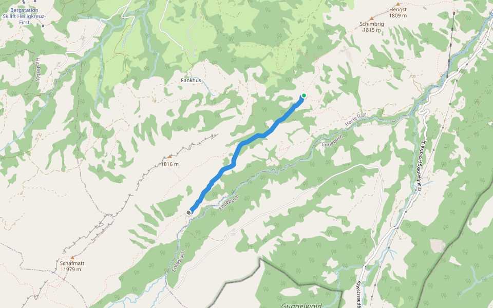 Ober Looeg - Chlusmättili walking route map in Entlebuch