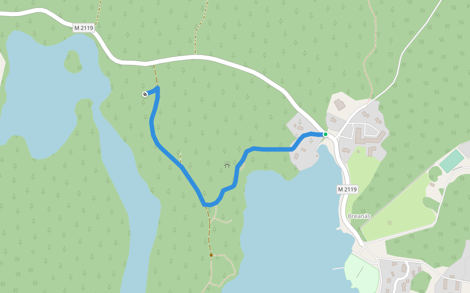 Stenstigen walking route map in Breanäs