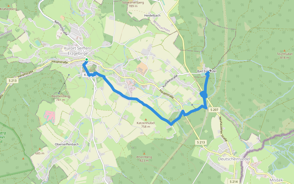 Ww Seiffen - Bad Einsiedel walking route map in Kurort Seiffen/Erzgeb.