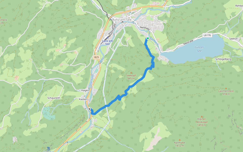 Lunz am See - Seekopf - Kasten walking route map in Lunz am See
