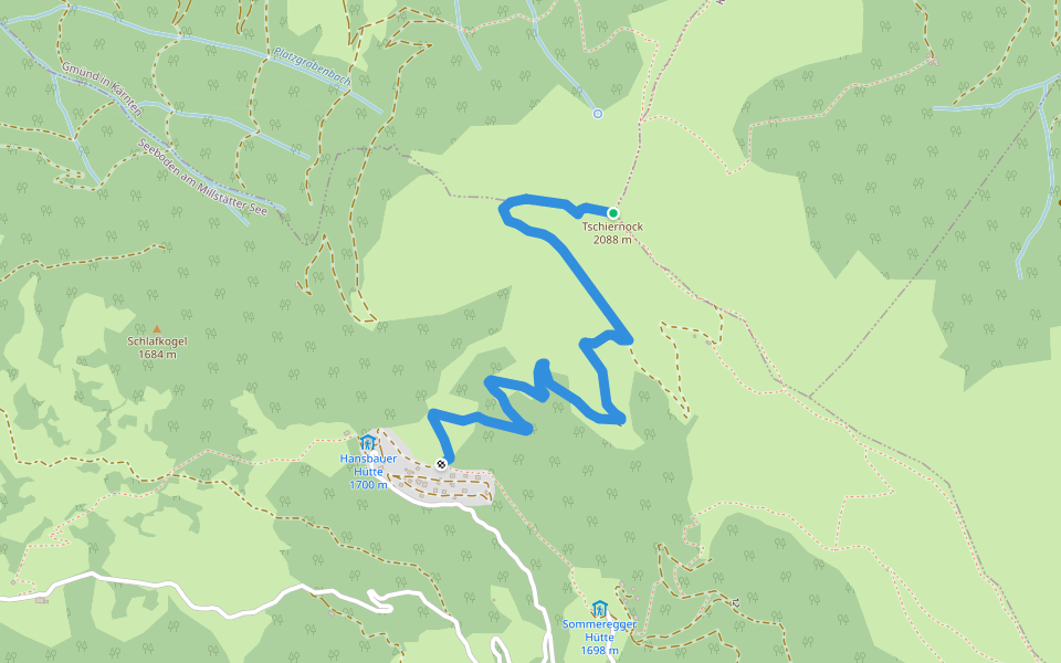 Gamsbrünndlweg walking route map in Platz