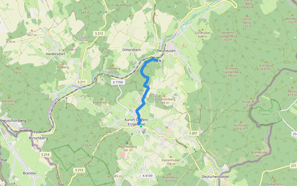 Ww Seiffen - Neuhausen walking route map in Kurort Seiffen/Erzgeb.