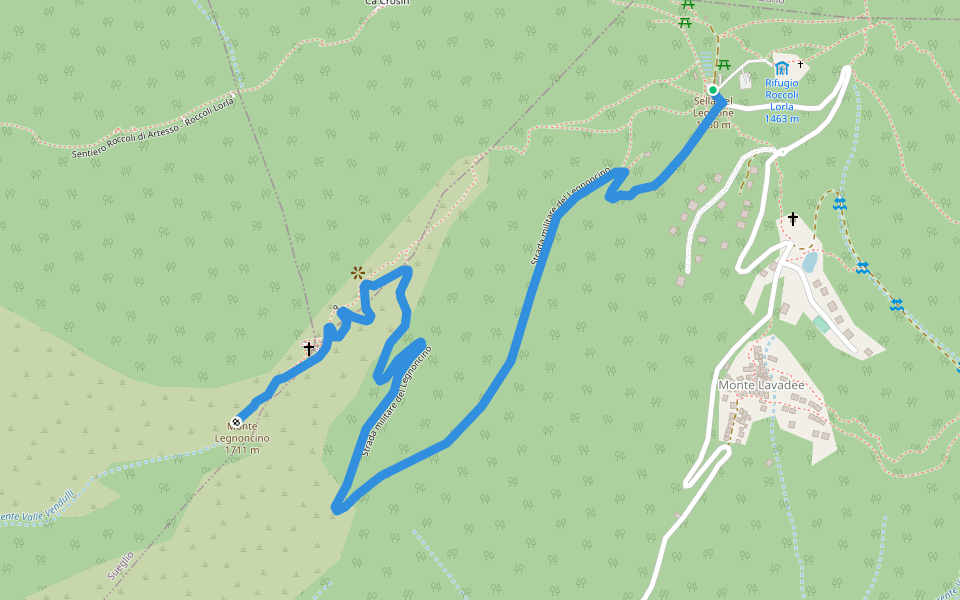 Dorsale Orobica Lecchese (deviazione per il Monte Legnoncino) walking route map in Roccoli-lorla