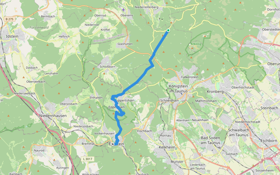 Taunusklub Route 029 walking route map in Königstein im Taunus