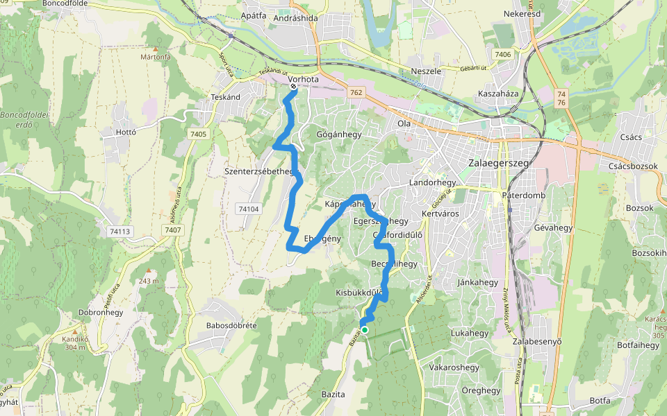 P▲ walking route map in Zalaegerszeg