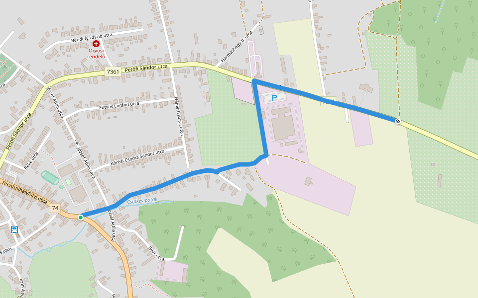 P■ walking route map in Vasvár