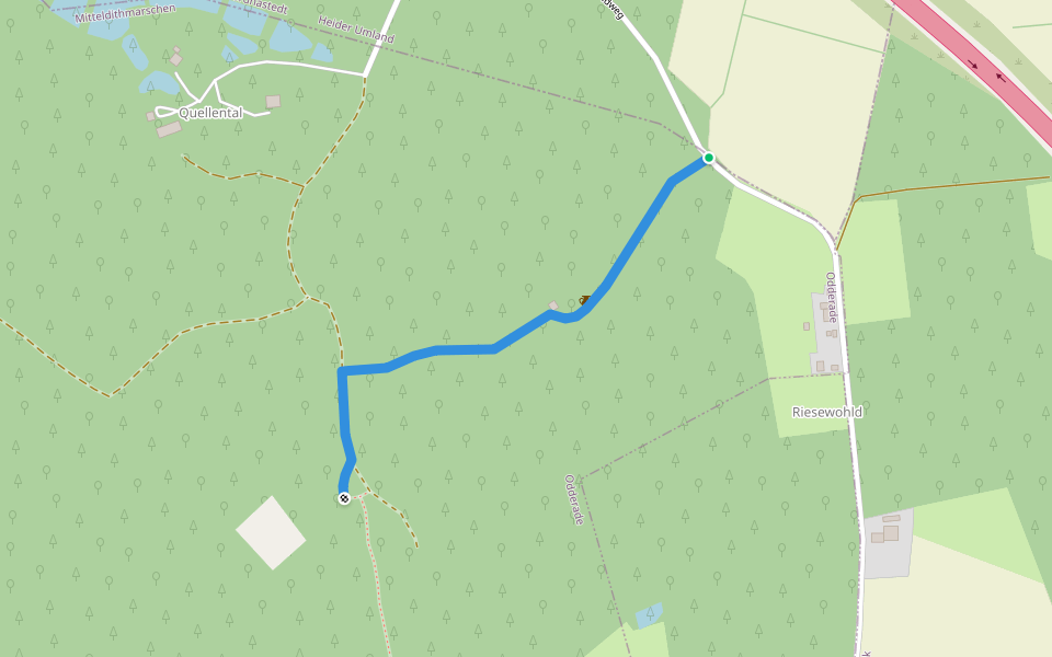 Riesewohld Tour A1 walking route map in Odderade