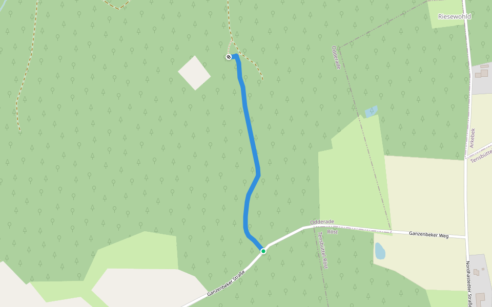 Riesewohld Tour A3 walking route map in Odderade