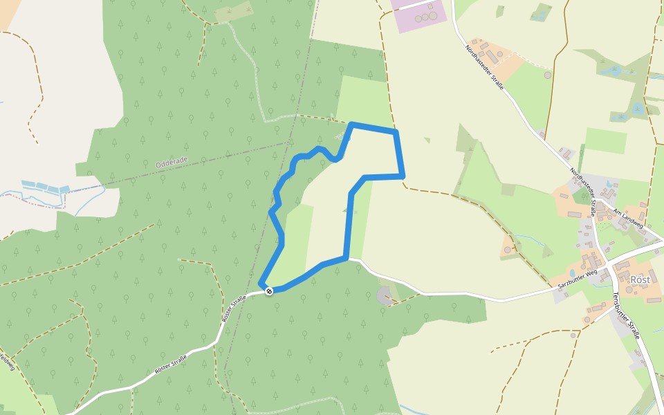Riesewohld Tour B walking route map in Tensbüttel-Röst