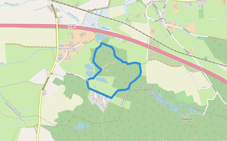 Riesewohld Tour C walking route map in Nordhastedt