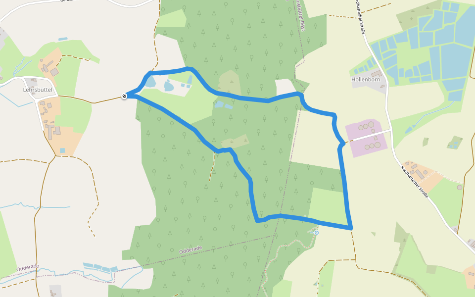 Riesewohld Tour D walking route map in Odderade
