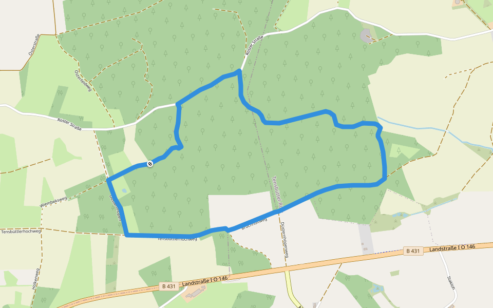 Riesewohld Tour E walking route map in Sarzbüttel