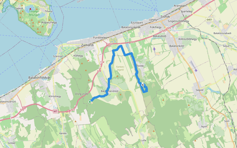 Z (Tótókilap, műút – Balatonendréd – Tóközpuszta - Cinege pihenő) walking route map in Balatonendréd