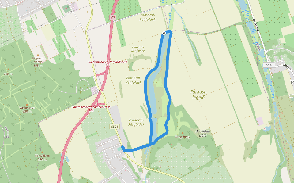 Csipkebokor tanösvény walking route map in Balatonendréd