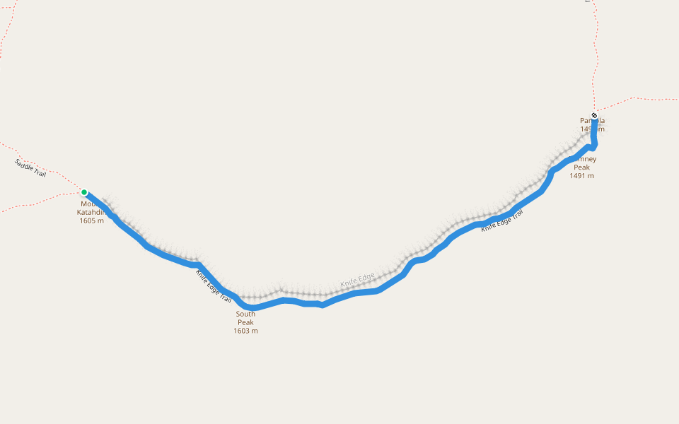 Knife Edge Trail Hiking Millinocket, Maine Pacer