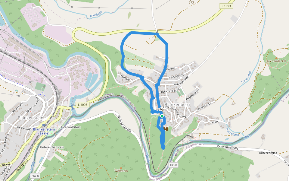 Blankenberger Panoramaweg walking route map in Rosenthal am Rennsteig