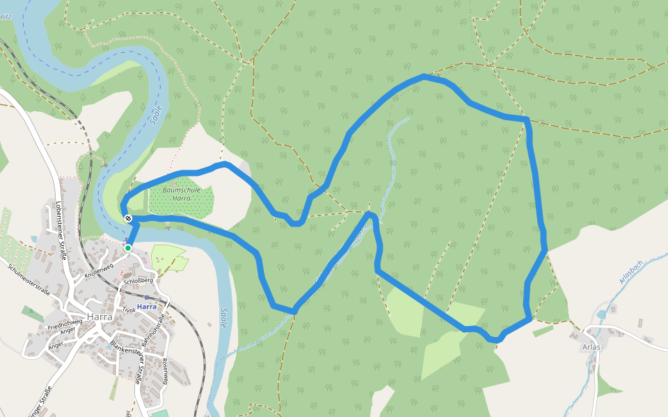 Harra Wanderweg 2 walking route map in Rosenthal am Rennsteig