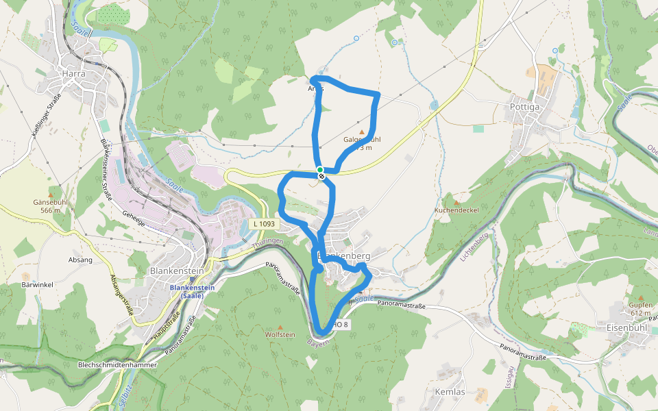 Rundwanderweg Blankenberg walking route map in Rosenthal am Rennsteig