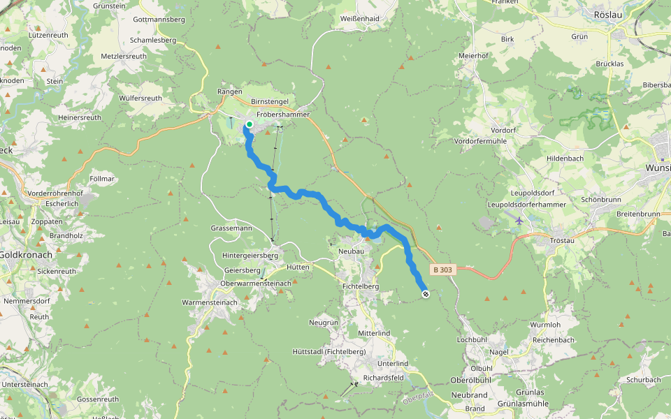 Main-Donau-Weg (Ostlinie) Teil_1 walking route map in Bischofsgrün