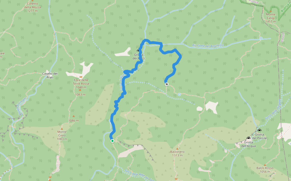 Variante Sentiero 8 walking route map in Vico Pancellorum