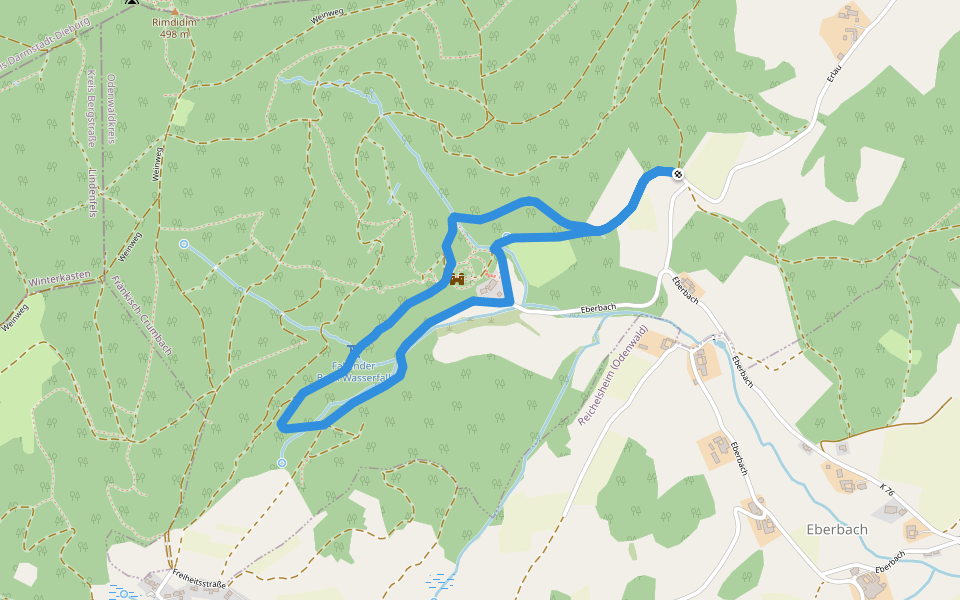 Rundwanderweg Fränkisch-Crumbach Rodenstein 1: Rodenstein-Weg walking route map in Fränkisch-Crumbach