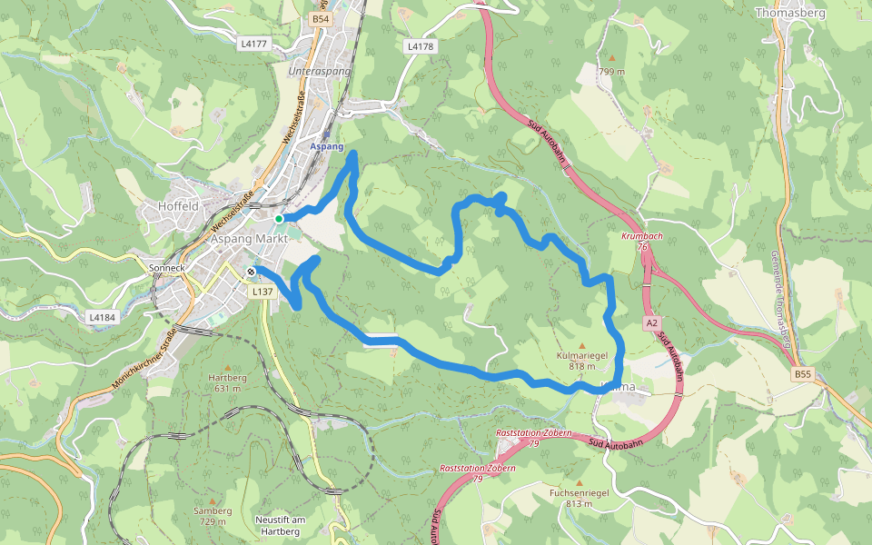 Aspang-Markt - Kulma - Leherbauer walking route map in Aspang Markt