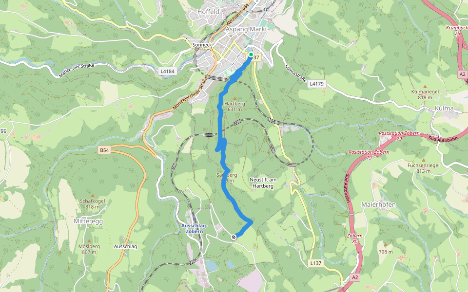 Aspang-Markt - Samberg - Ausschlag walking route map in Aspang Markt