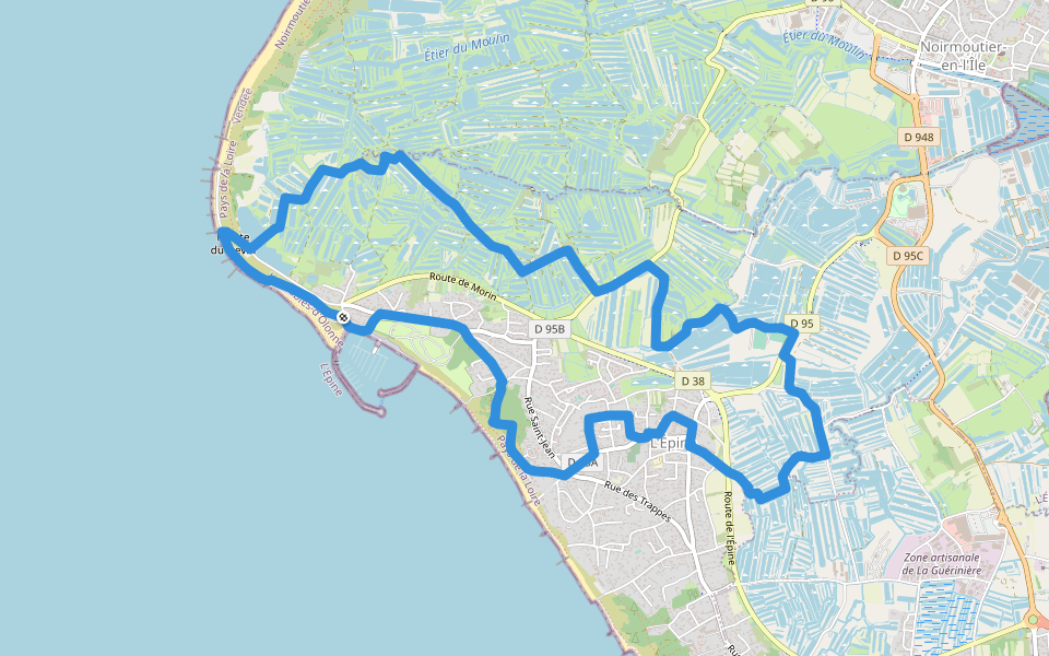 Chemin de Mer et de Marais walking route map in L'Épine