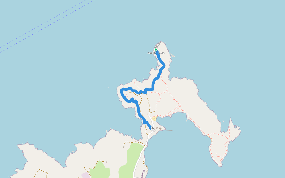 Main Route 1 walking route map in Naousa
