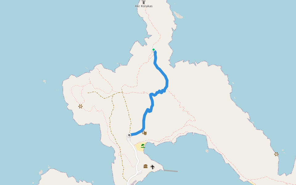 Main Route 2 walking route map in Naousa