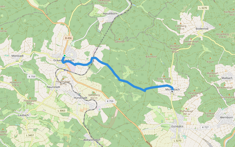 Taunusklub Route 088 walking route map in Grävenwiesbach