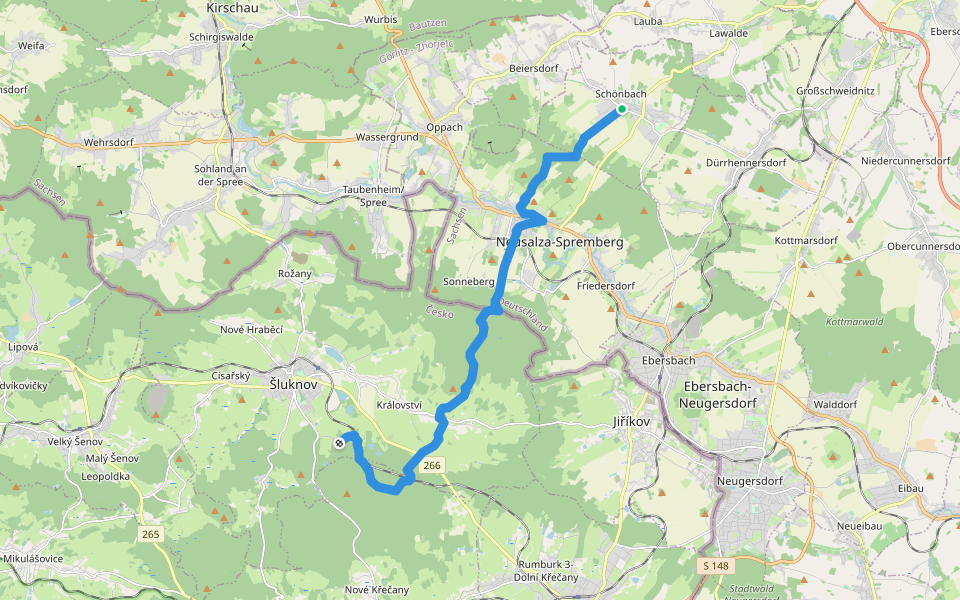 [Ž] Karlovo údolí-Schönbach walking route map in Schönbach