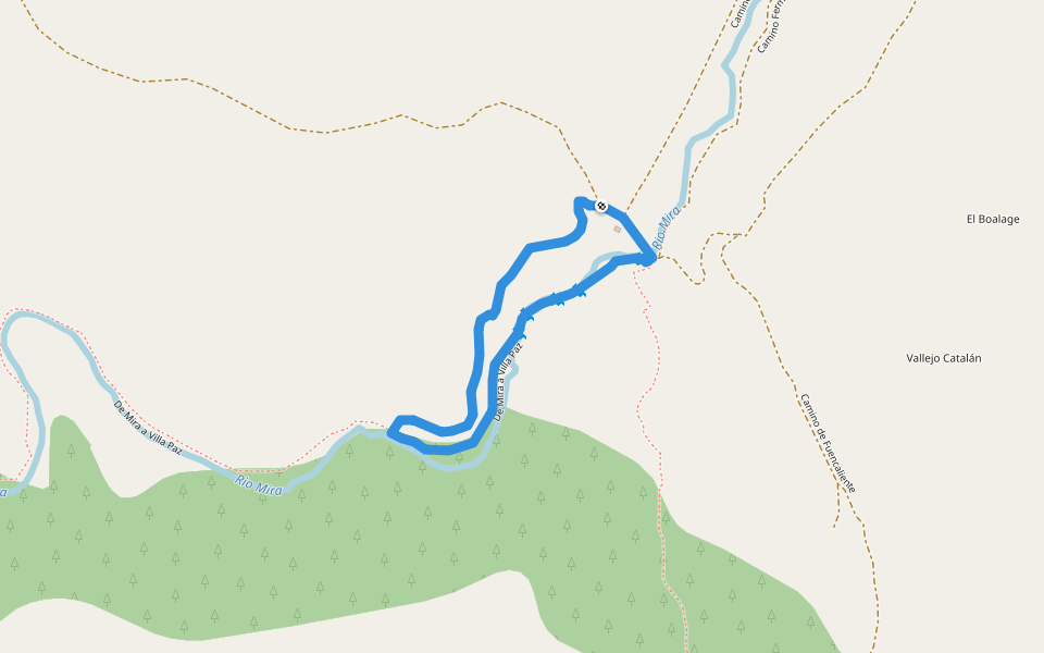 SL CU 06 Hoz del Rio Mira walking route map in Mira