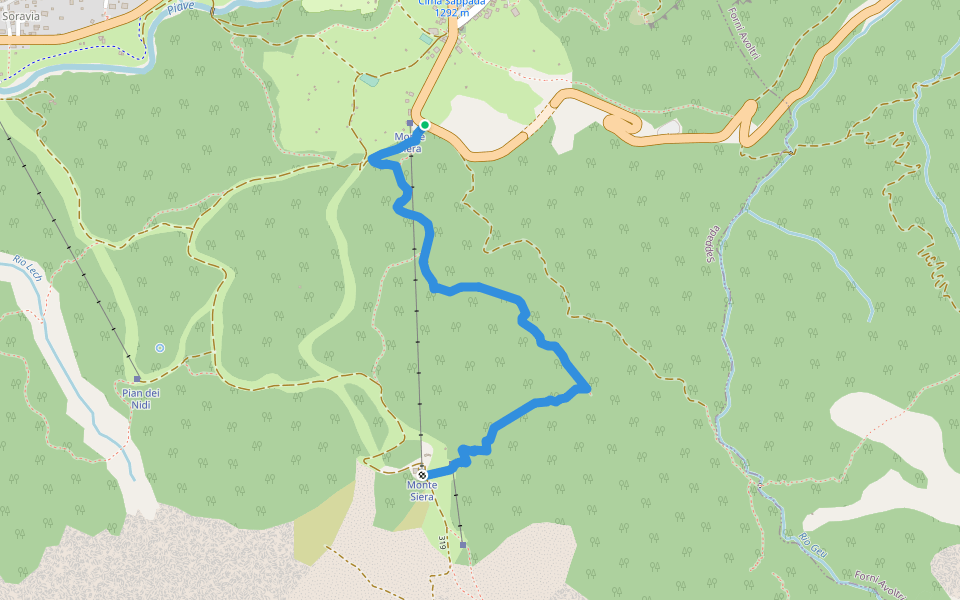 Itinerario naturalistico Longrone walking route map in Sappada