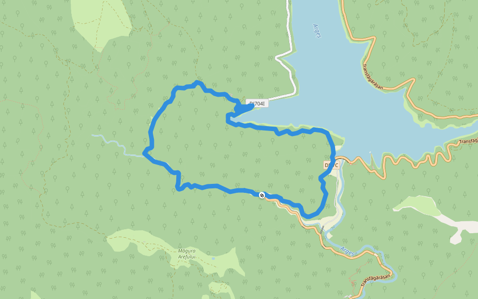 Transfăgărășan - Canionul Valea lui Stan - Barajul Vidraru - Transfăgărășan walking route map in Arefu