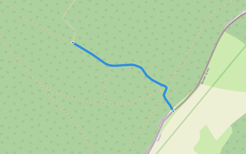 Z+ (Kerkafő, államhatár – Völgyfő) walking route map in Čepinci