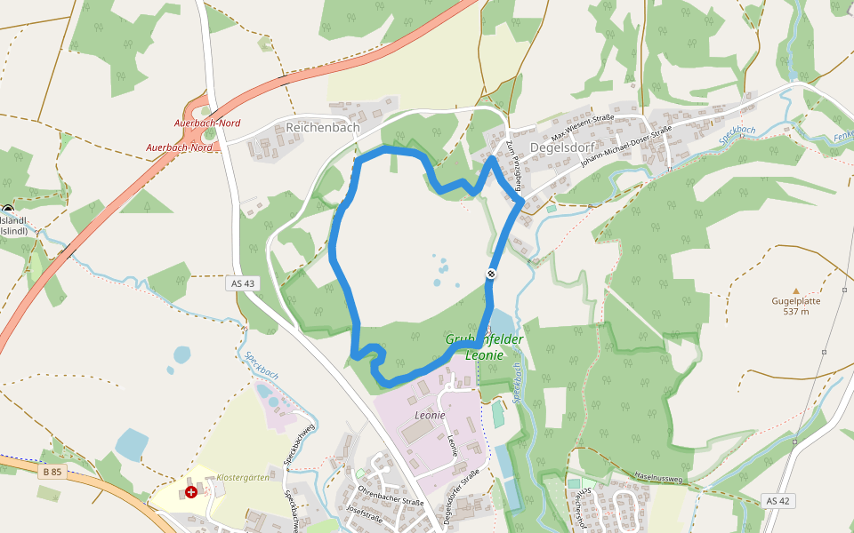 Ochsentour walking route map in Auerbach in der Oberpfalz