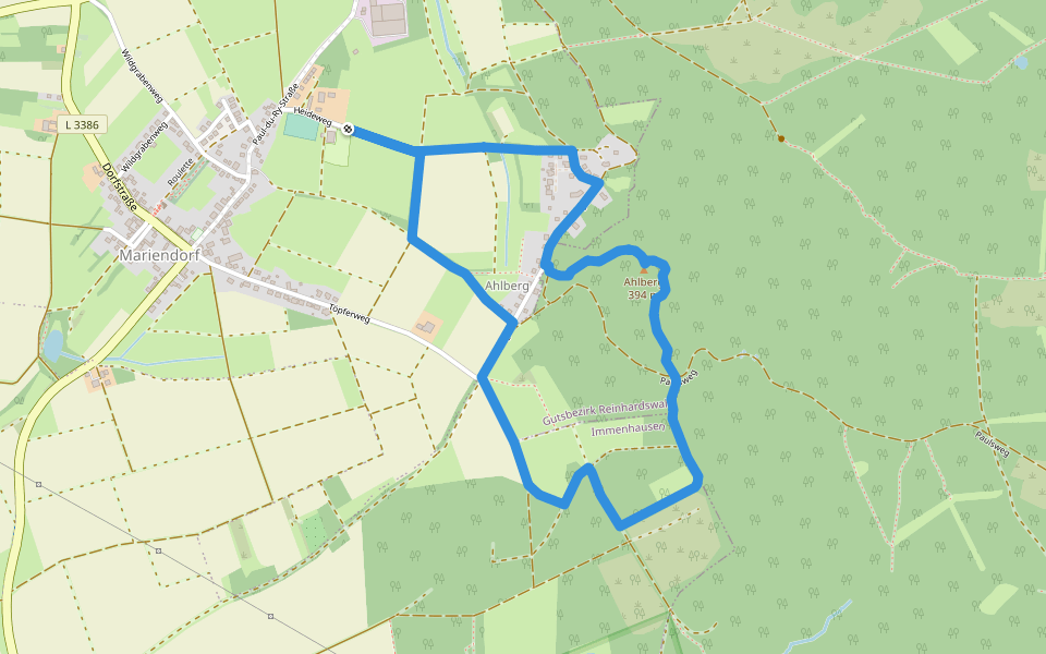 Eco Pfad Ahlberg-Mariendorf walking route map in Immenhausen