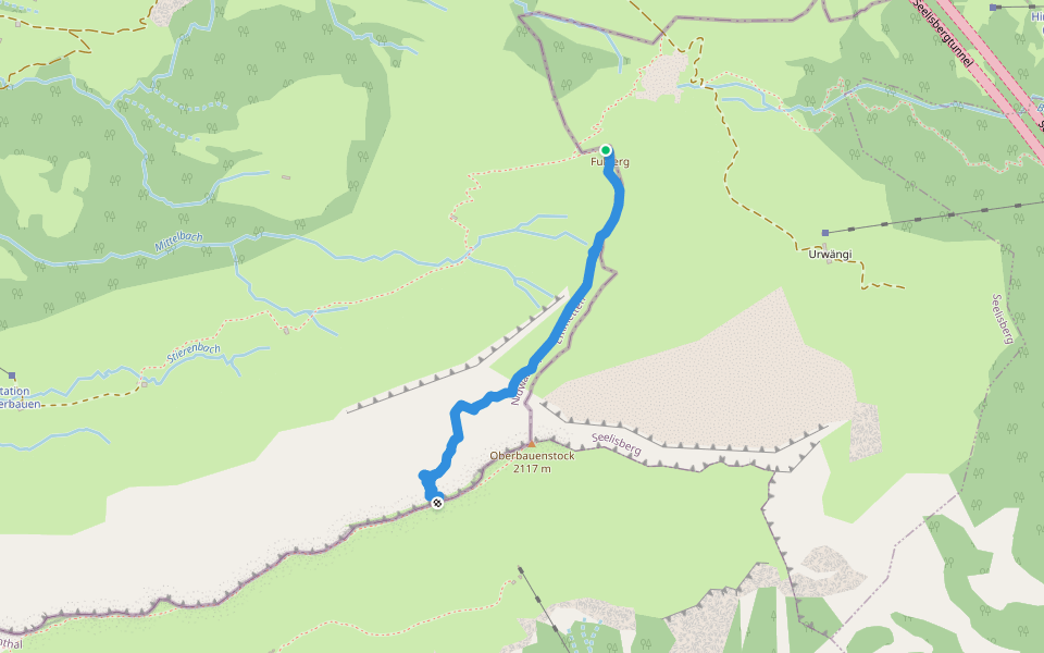 Fulberg - Schwiren walking route map in Emmetten