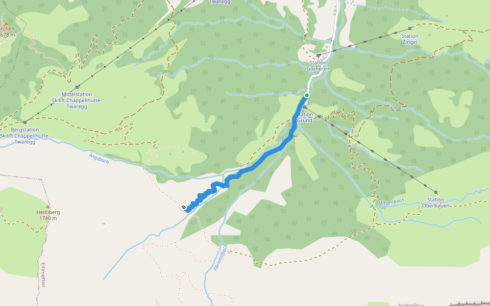 Haseneggli - Choltal walking route map in Emmetten