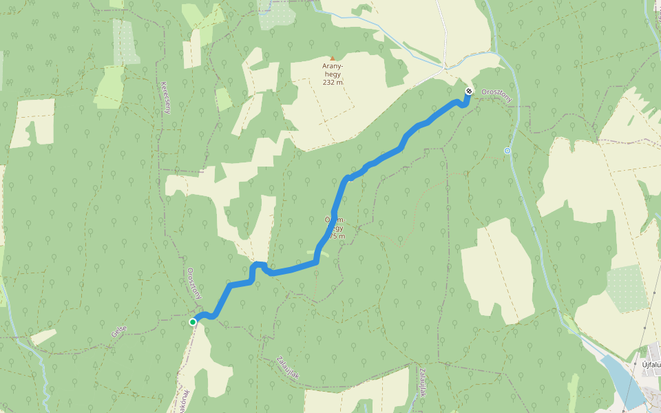 P▲ walking route map in Orosztony