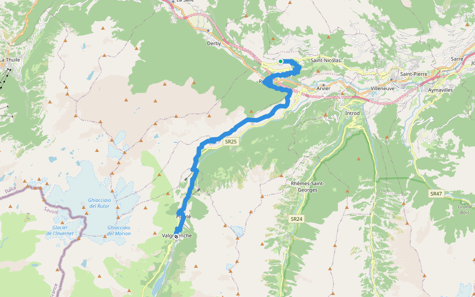 Via Alpina Red R118 walking route map in Cerellaz