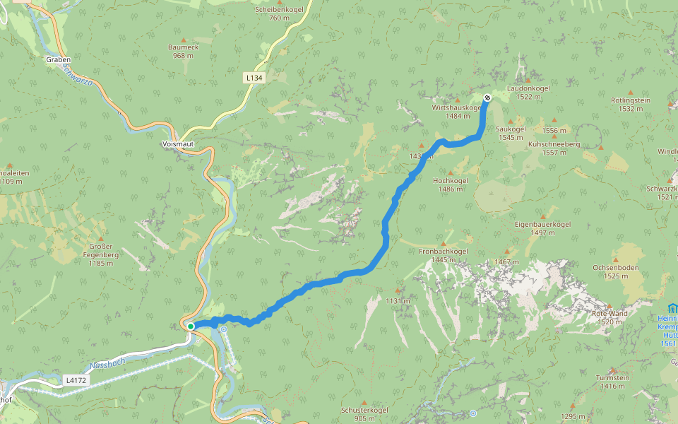Schnellerwagsteig walking route map in Graben