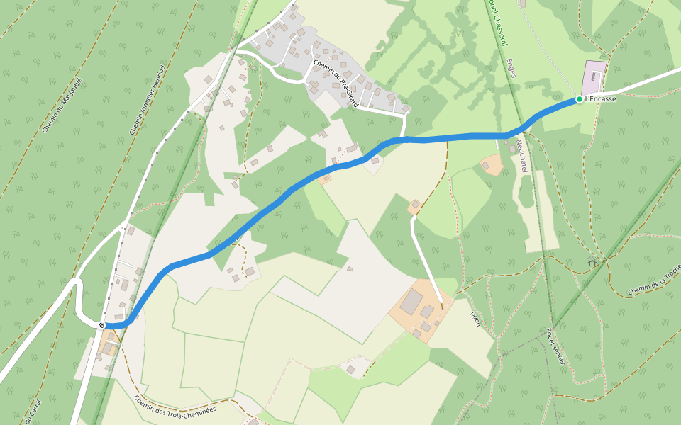 Chaumont Charrière - fixme walking route map in Enges