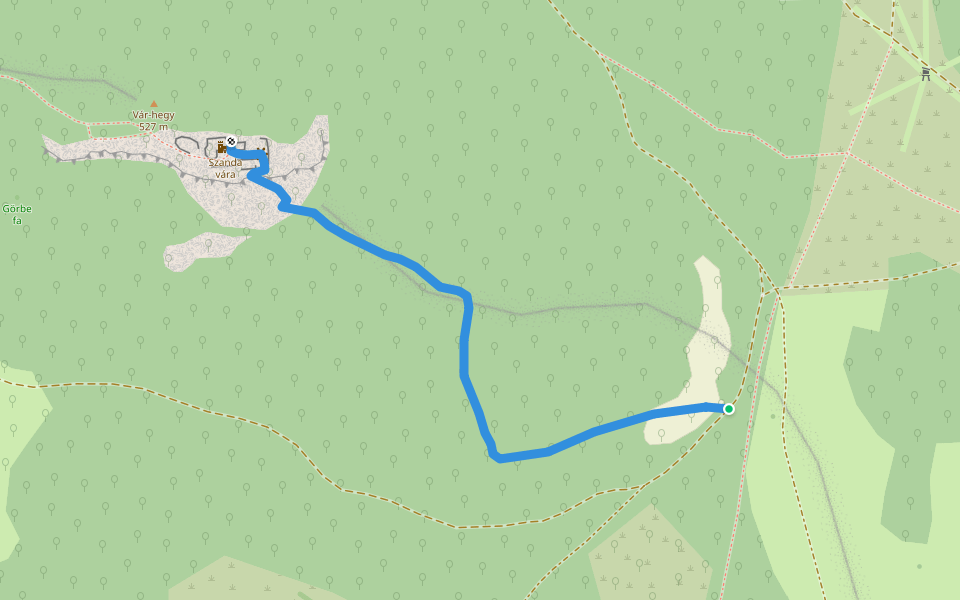Z▙ (Szandavár) walking route map in Szanda