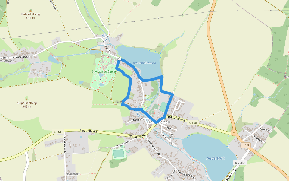 Rundgang durch den Ort walking route map in Rammenau