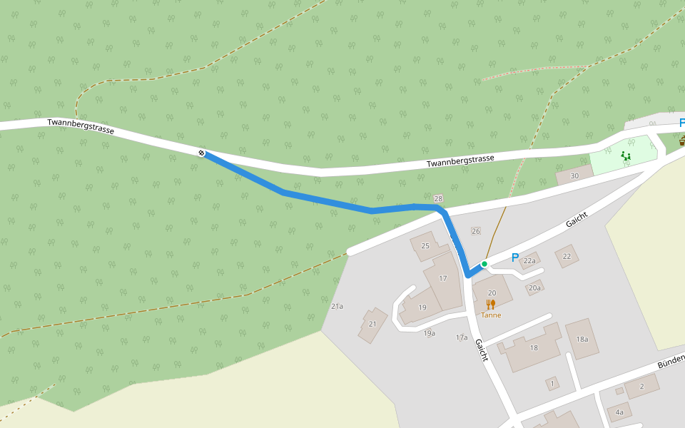 Gaicht - fixme walking route map in Twann-Tüscherz