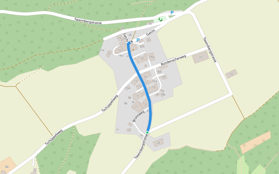 Gaicht - fixme walking route map in Twann-Tüscherz