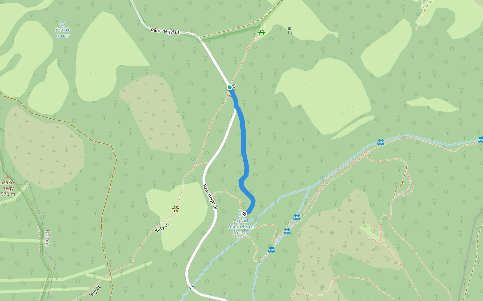 Erdészeti út Fényes(Árpád)-forráshoz walking route map in Dömös